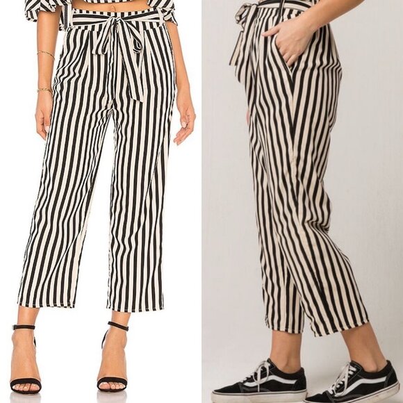 Revolve Amuse Society Night Out Wide Leg High Rise Tie Waist Pant Size XS Boho - Picture 2 of 12